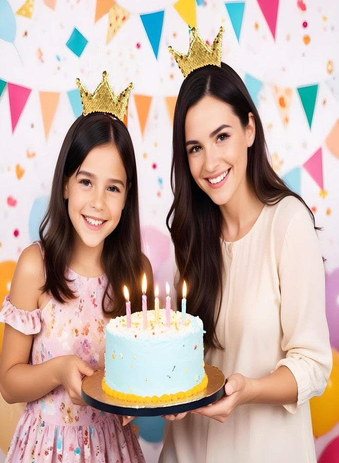 WY LIGHTING LEVEL قطعتان من طوق رأس مزين بالترتر على شكل تاج أميرة، طوق شعر ذهبي لامع، مشبك تصفيف شعر لطيف، إكسسوارات، طوق شعر لامع، زينة مرنة، زي تنكري، غطاء رأس لحفلات أعياد الميلاد للنساء، لوازم تيجان حفلات الكريسماس - Image 4